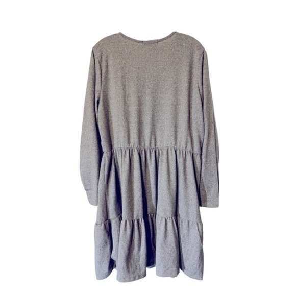 Women's Gray Ruffle Bottom Sweater Dress Size 2X- Comfy Cozy Warm Winter EUC - Picture 2 of 4